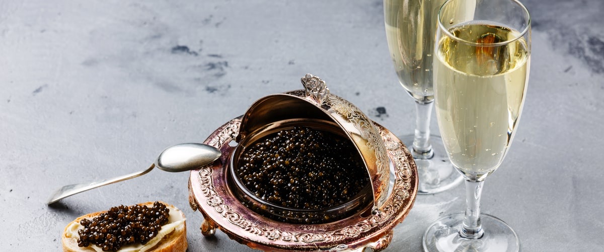 Champagne & Caviar service at Sky Deck LA