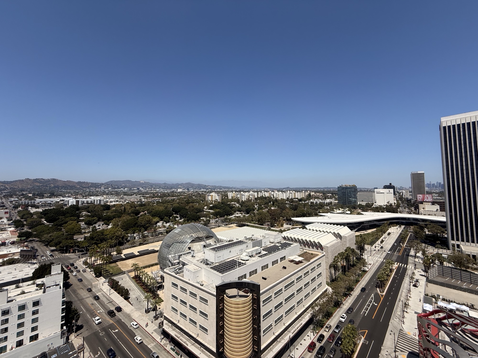 The Academy Museum and Miracle Mile from Sky Deck LA