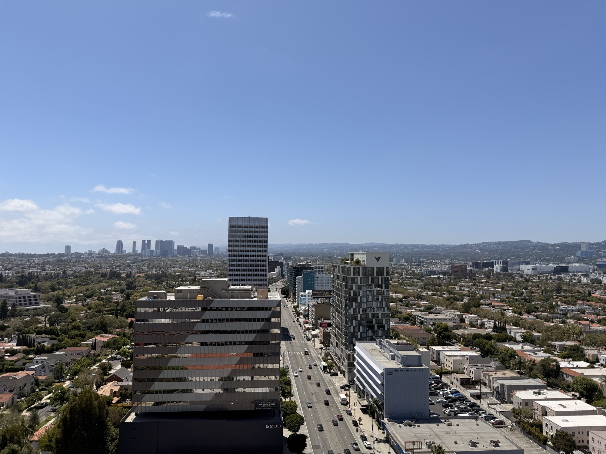 Down Wilshire Boulevard from Sky Deck LA